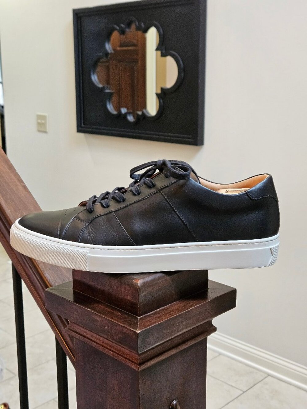 GREATS Men's Royale Leather Sneakers, Black, Sz 13 - Picture 9 of 16